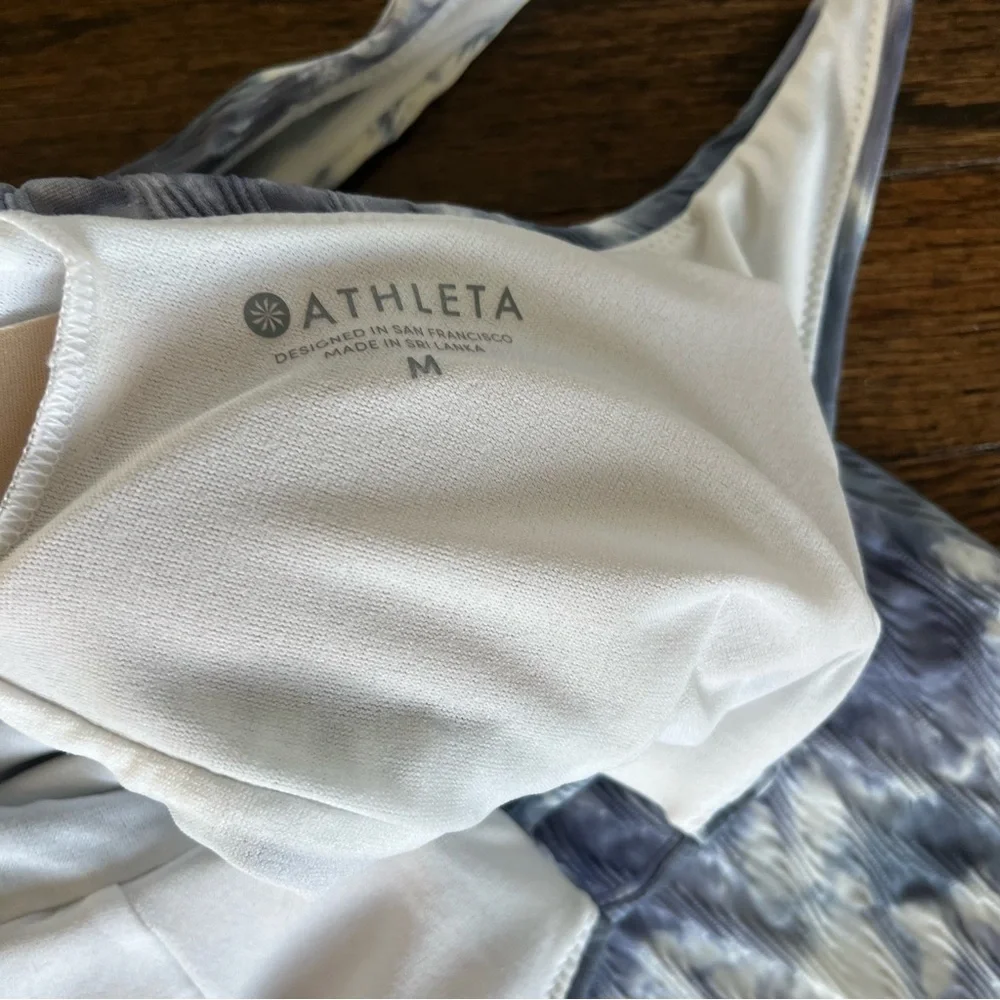 Athleta, Women's Telum 2 piece Blue Tie-Dye Swim Set, Size M EUC